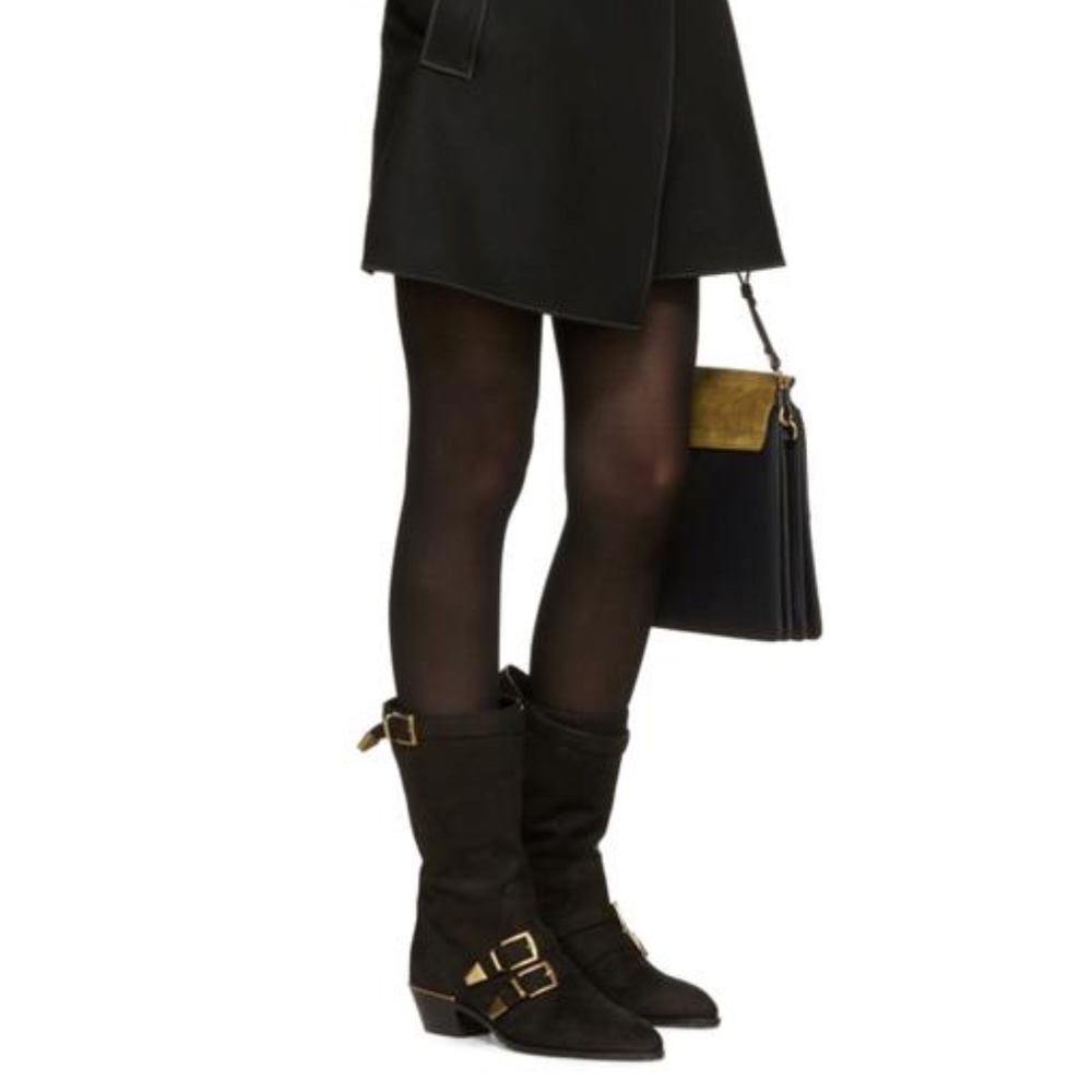 Chlo Black Buckles Boots - image 4